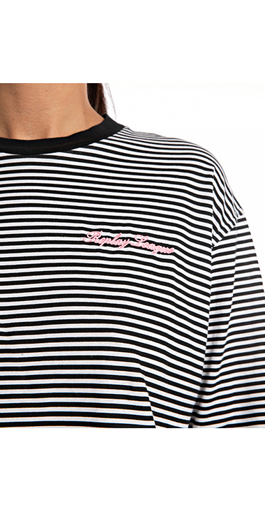 コットンジャージーボーダーロングT 詳細画像